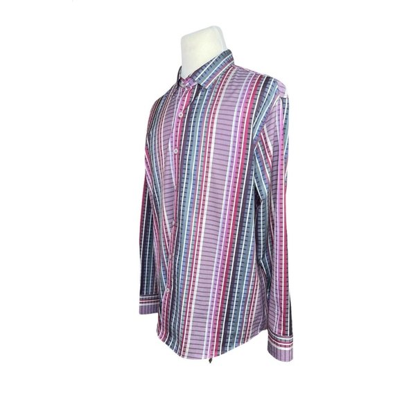 Tommy Bahama Purple Gray Plaid Long Sleeve Button Down Shirt XL - Picture 3 of 8